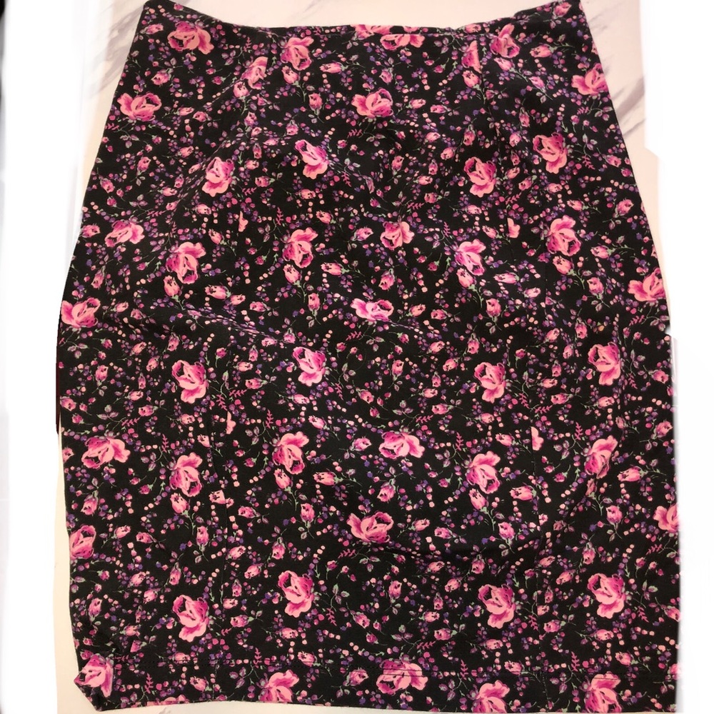 Betsey Johnson Cotton Lycra Floral Mini Skirt